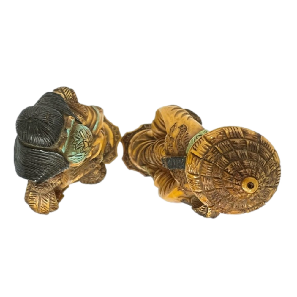 Vintage Artmark 1960 Faux Bone Resin Asian Figures Made in Italy. - Picture 5 of 7